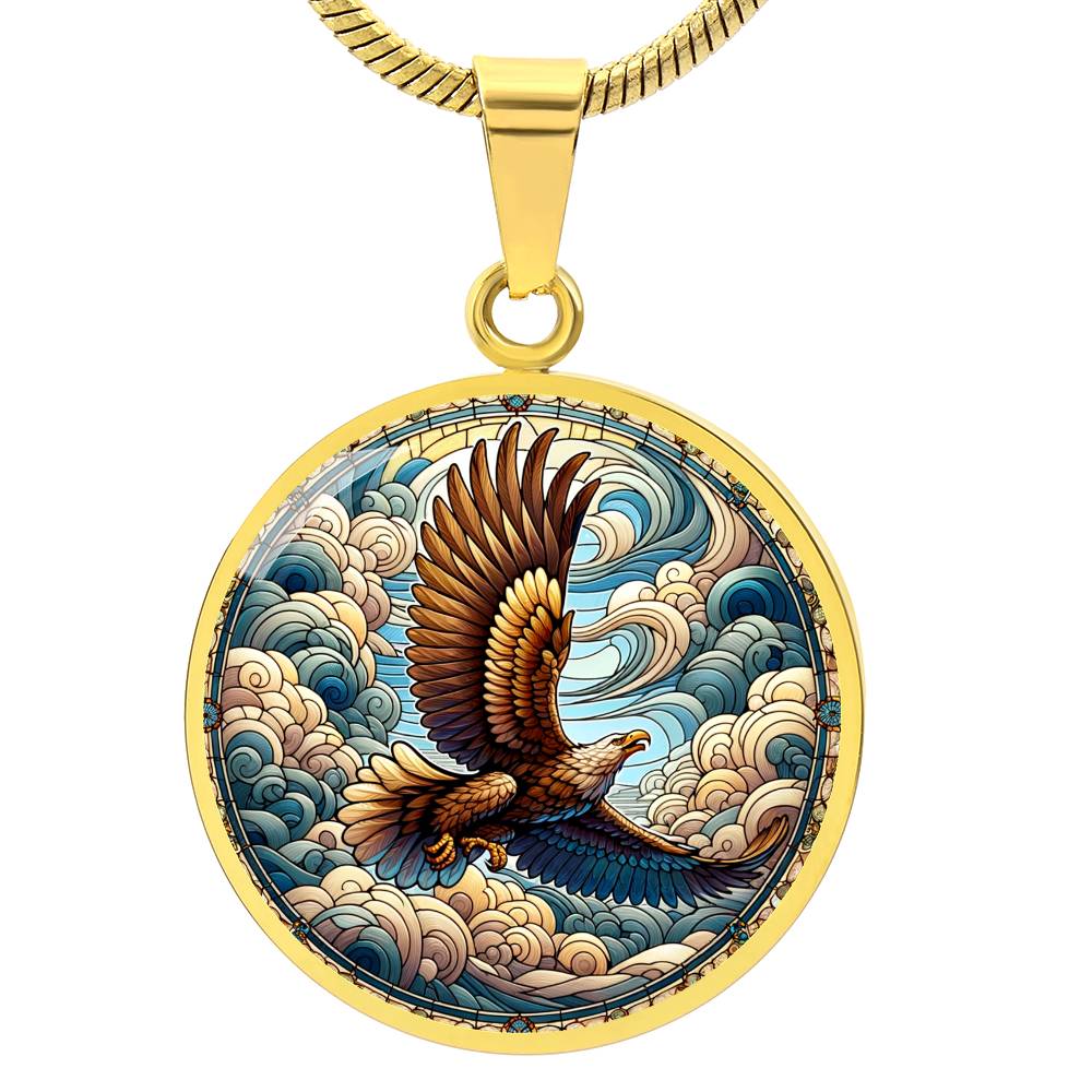 The Majestic Eagle Circle Pendant Necklace