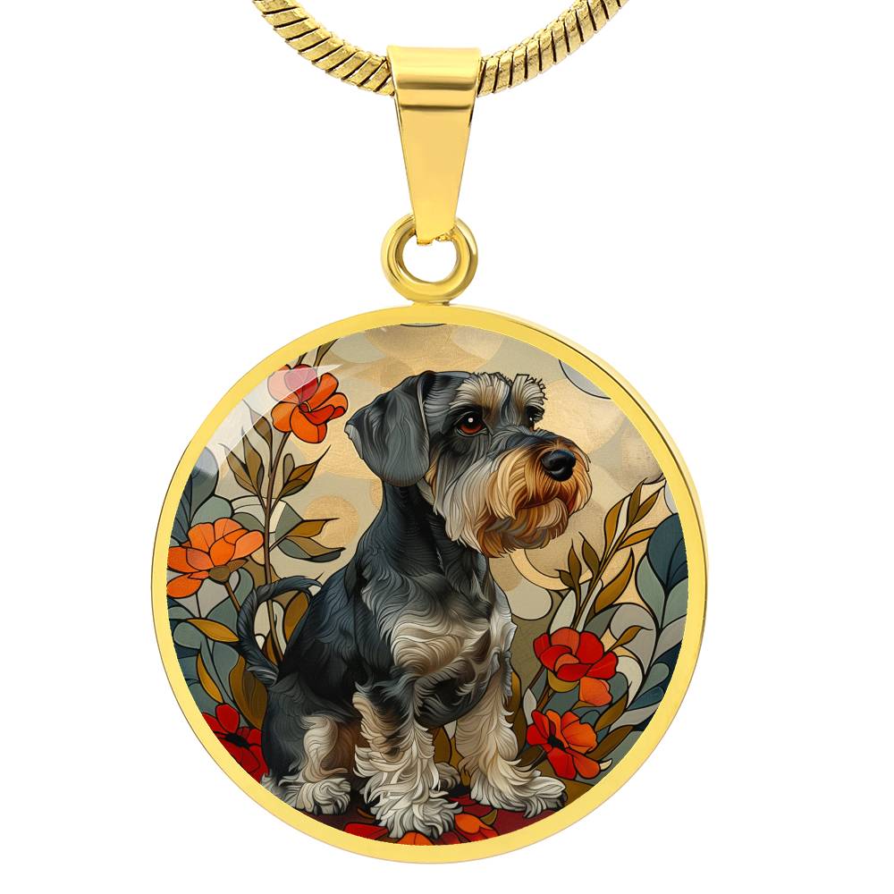 The Floral Schnauzer Pendant Necklace