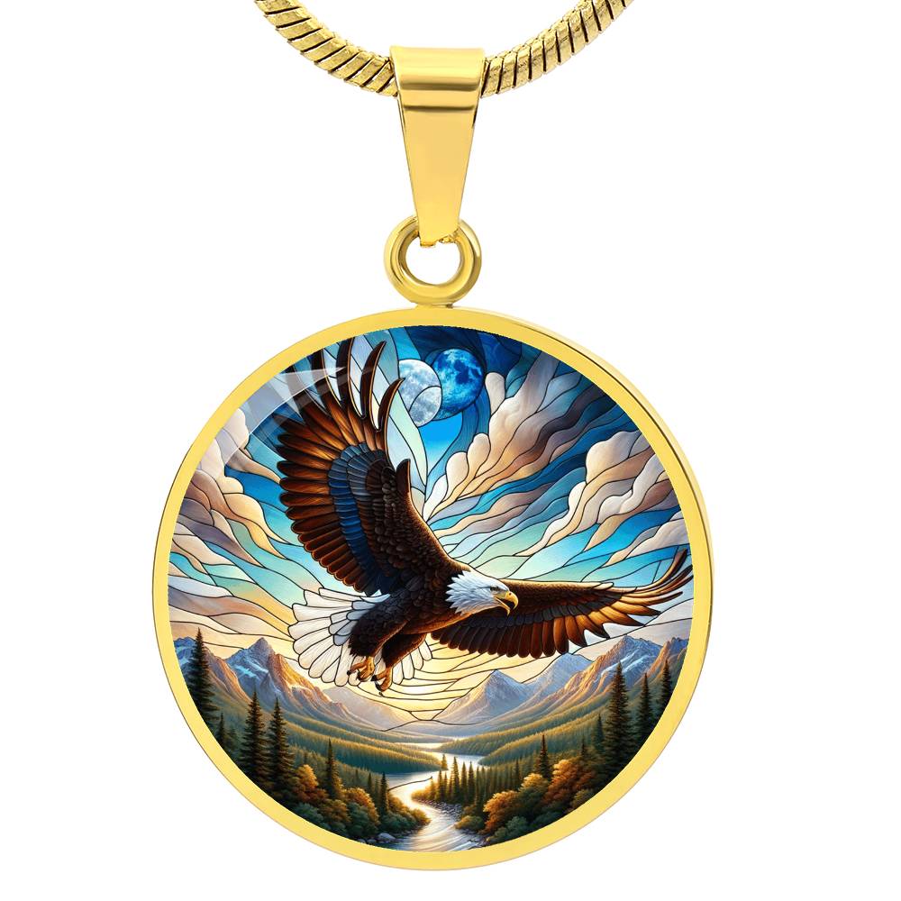 The Bald Eagle Circle Pendant Necklace