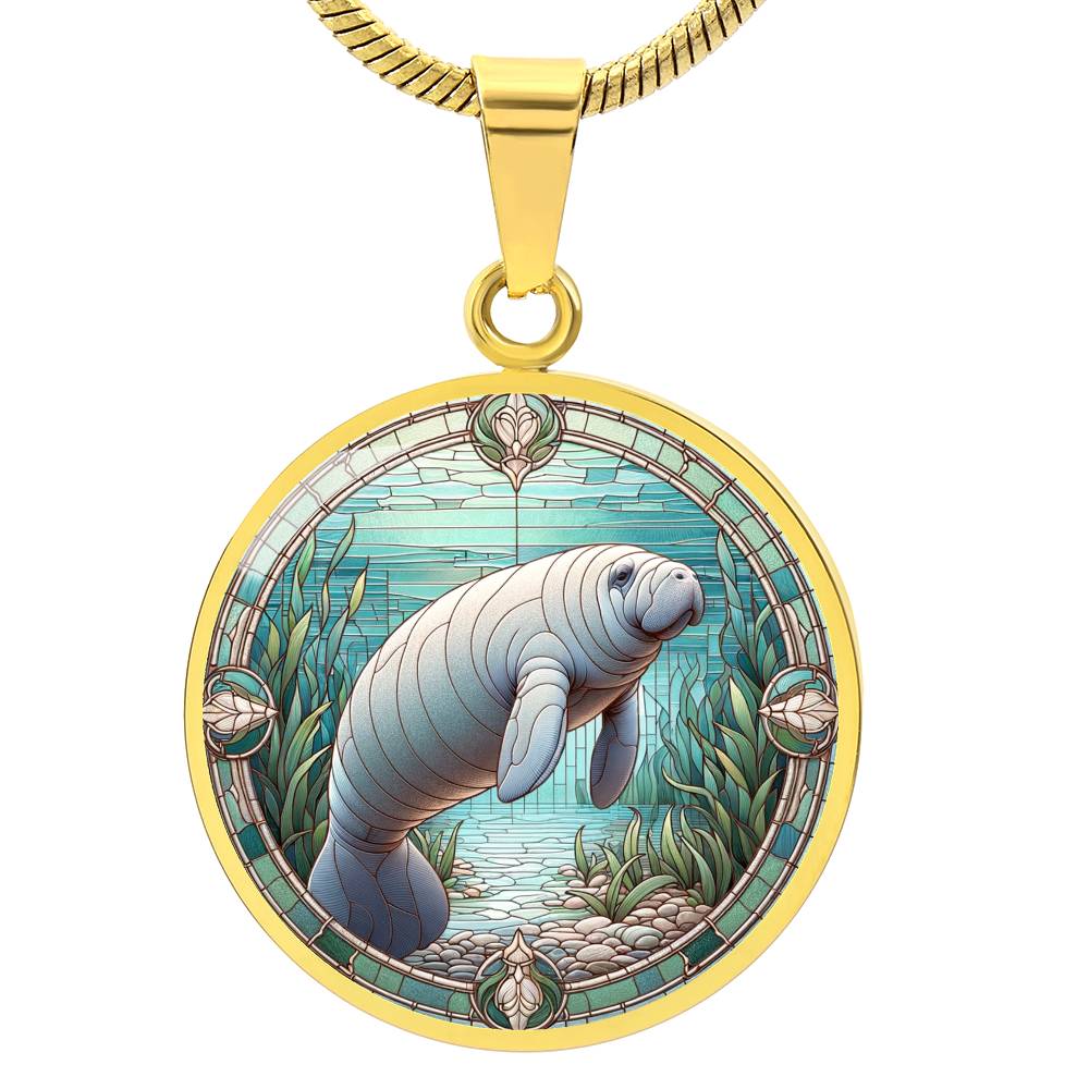 The Manatee Circle Pendant Necklace