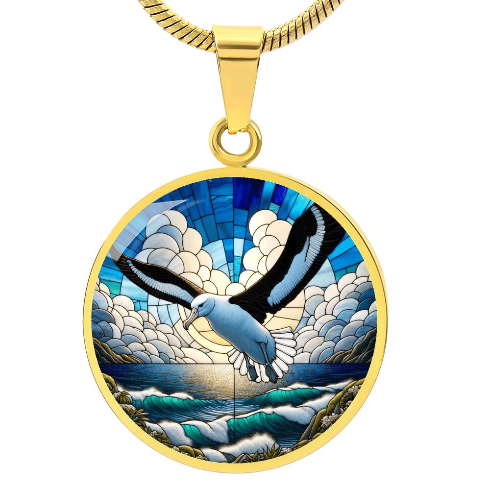 The Majestic Albatross Circle Pendant Necklace