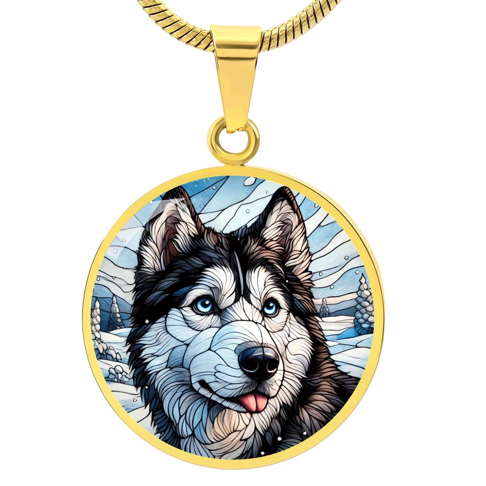 The Snowy Husky Pendant Necklace