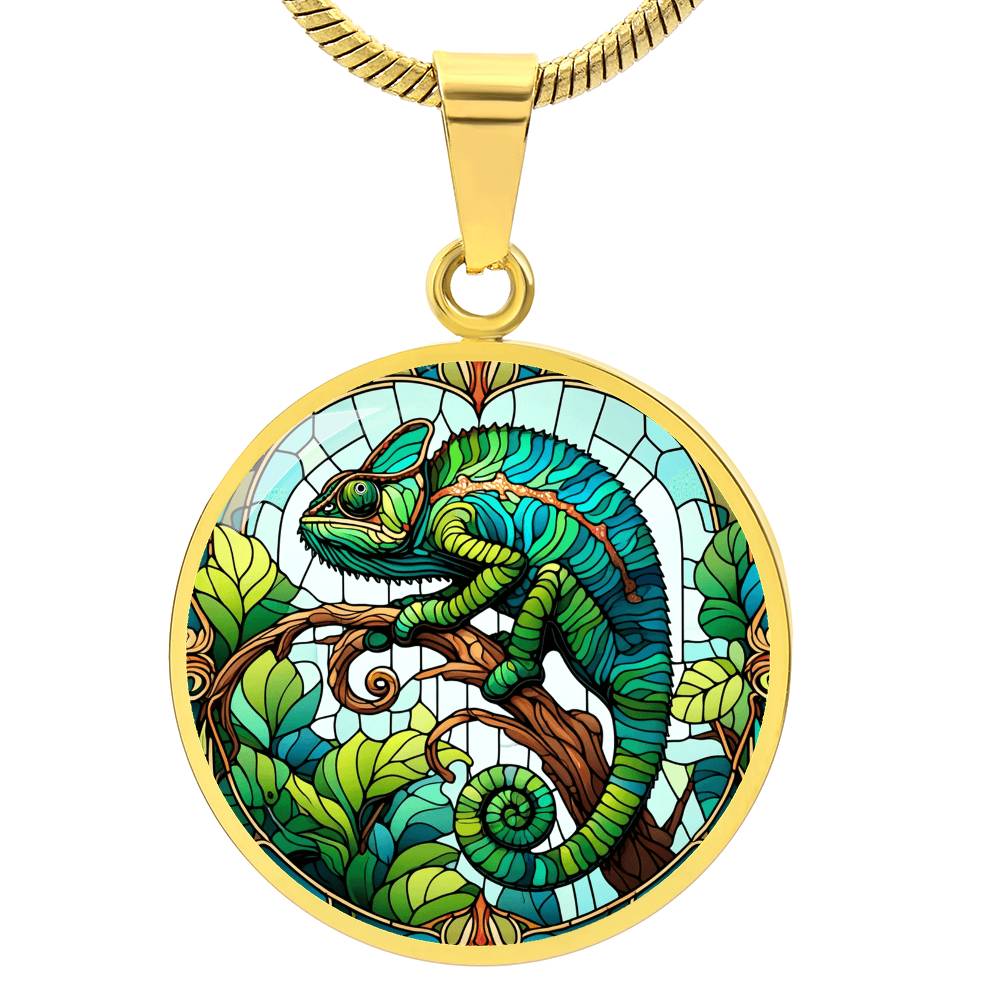 The Chameleon Circle Pendant Necklace