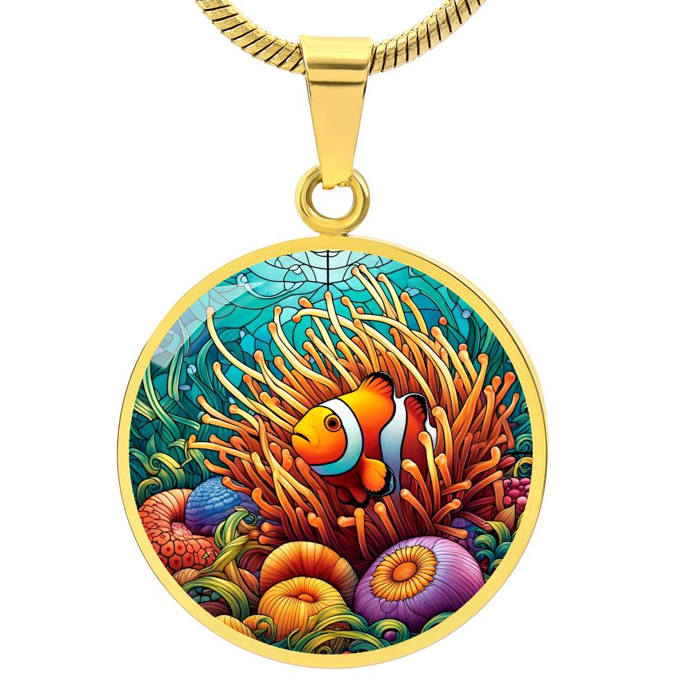 The Clownfish Circle Pendant Necklace