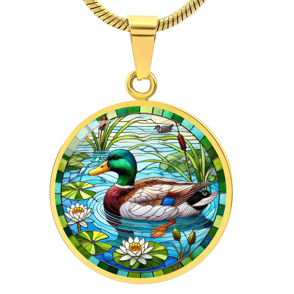 The Mallard Duck Circle Pendant Necklace