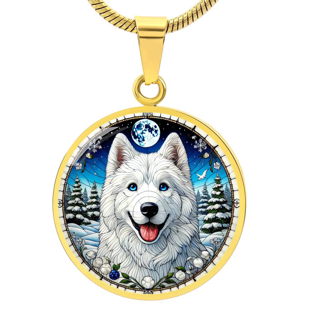 The White Husky Pendant Necklace