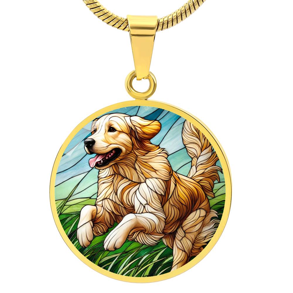 The Leaping Retriever Pendant Necklace