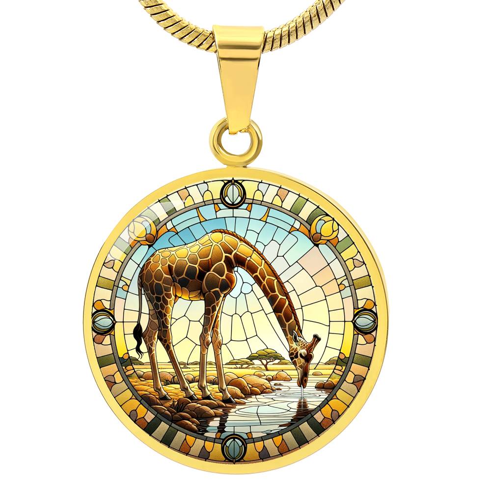 The Giraffe Circle Pendant Necklace