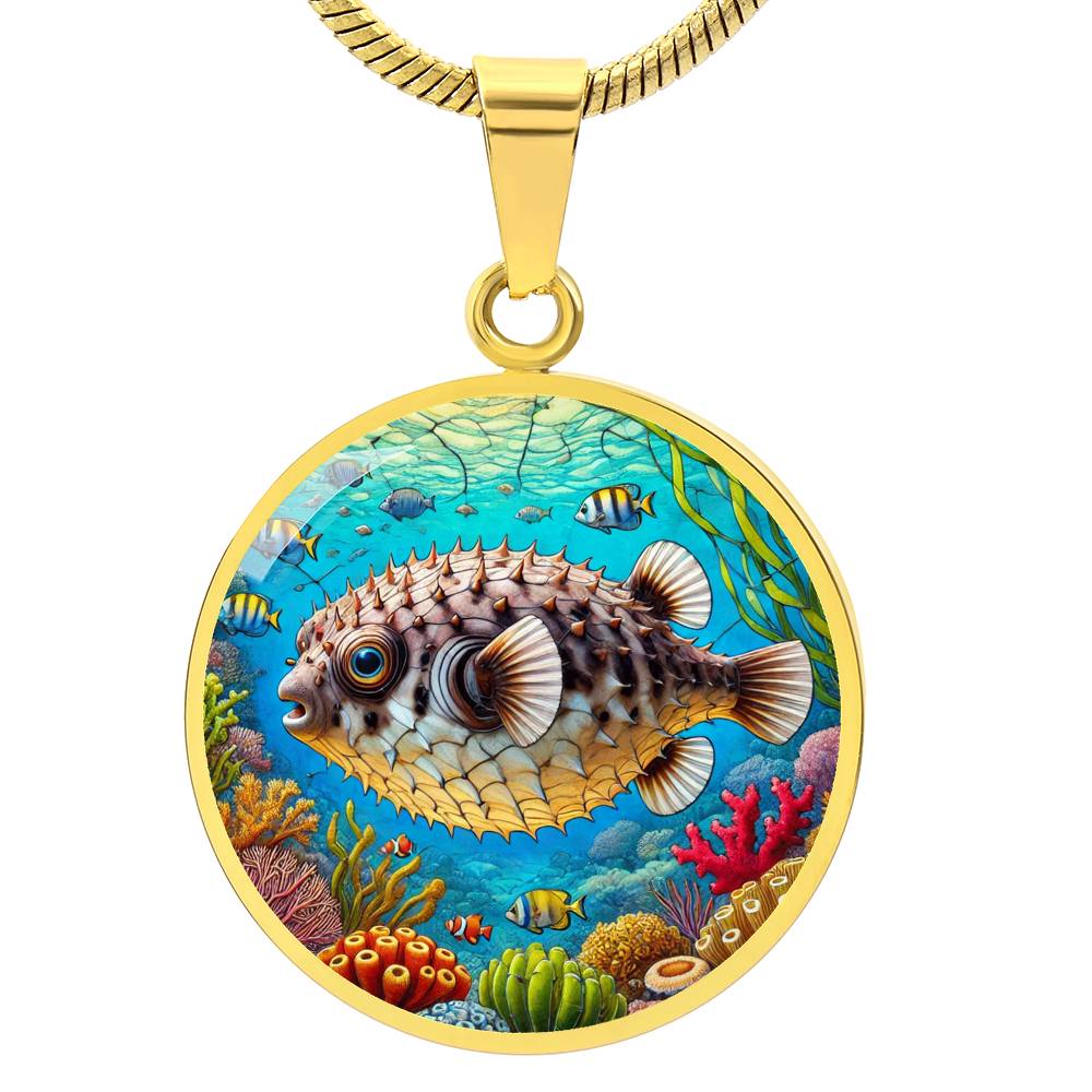 The Pufferfish Circle Pendant Necklace