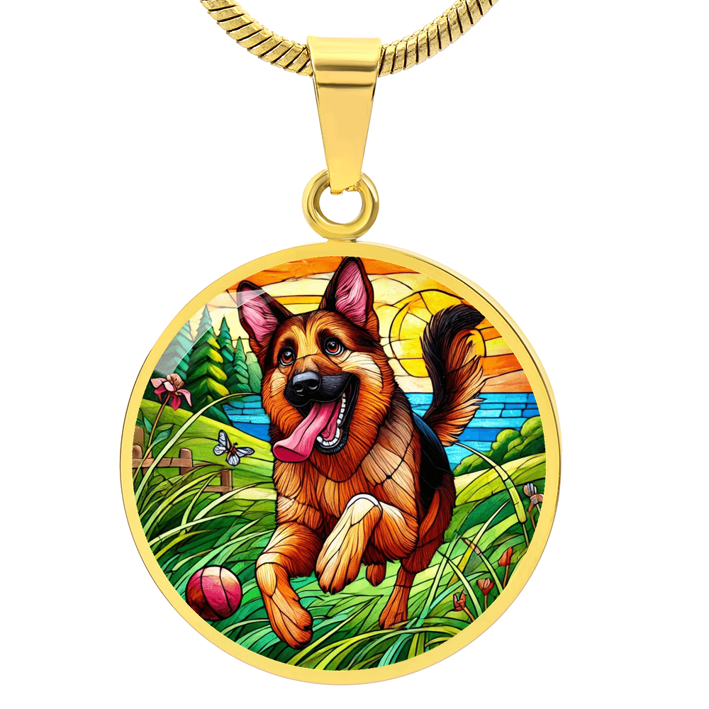 The Happy German Shepherd Pendant Necklace