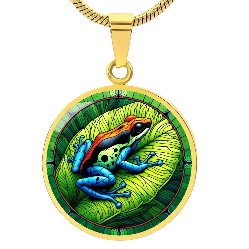 The Poison Dart Frog Circle Pendant Necklace