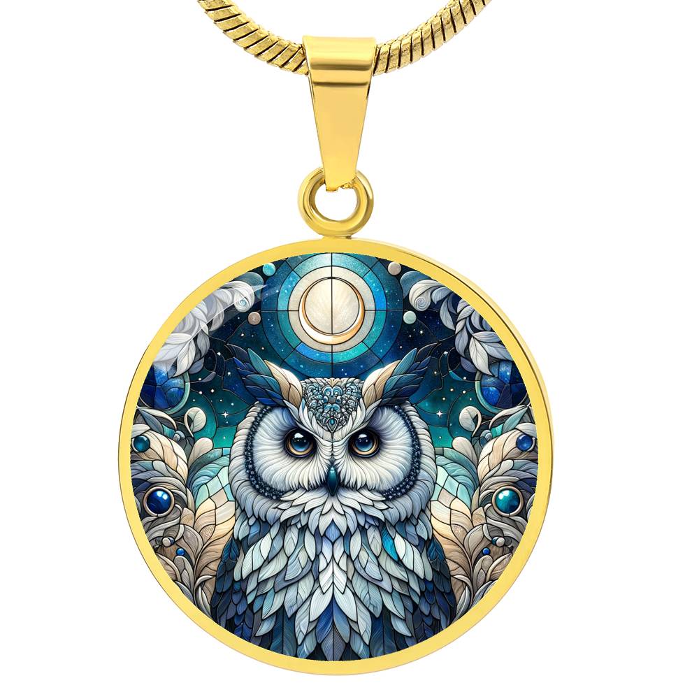 The Blue Owl Circle Pendant Necklace