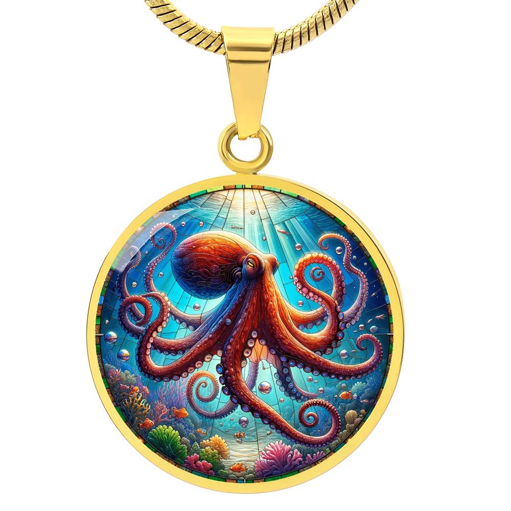 The Octopus Circle Pendant Necklace