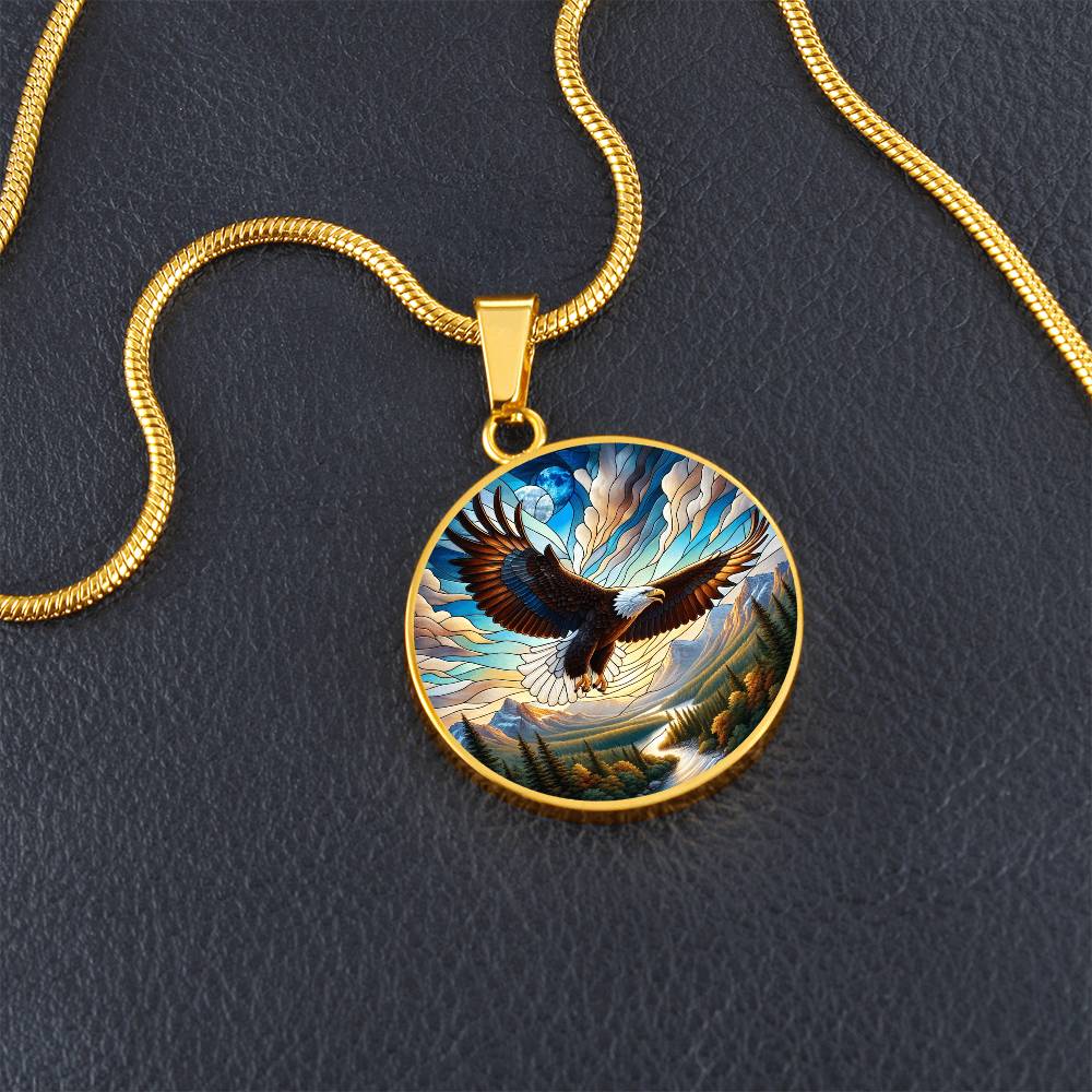 The Bald Eagle Circle Pendant Necklace