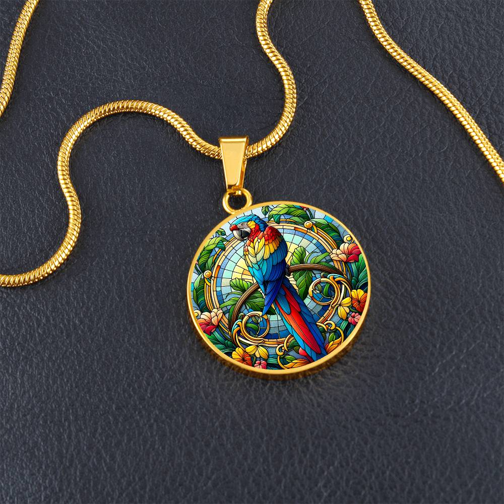 The Macaw Circle Pendant Necklace