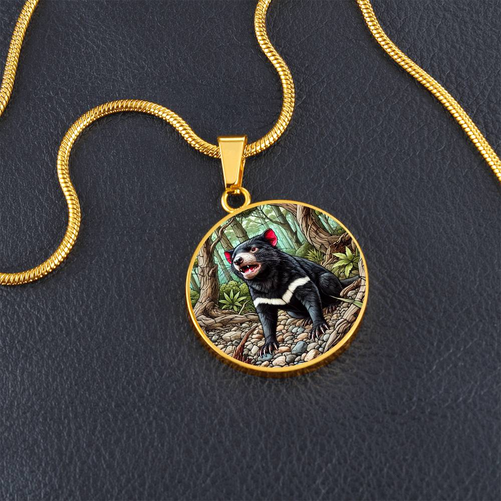 The Tasmanian Devil Circle Pendant Necklace