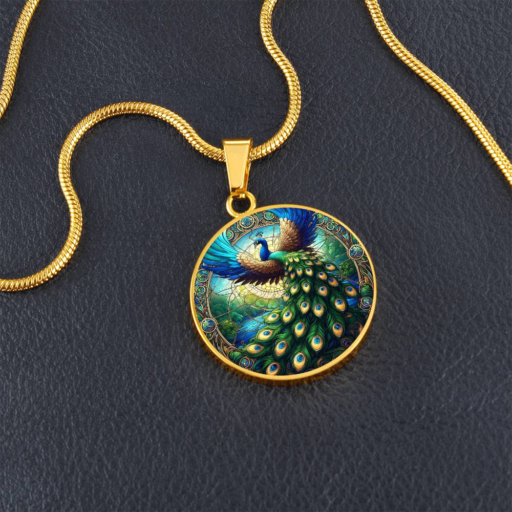 The Peacock Circle Pendant Necklace