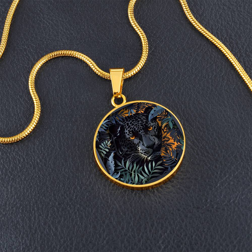 The Panther Circle Pendant Necklace