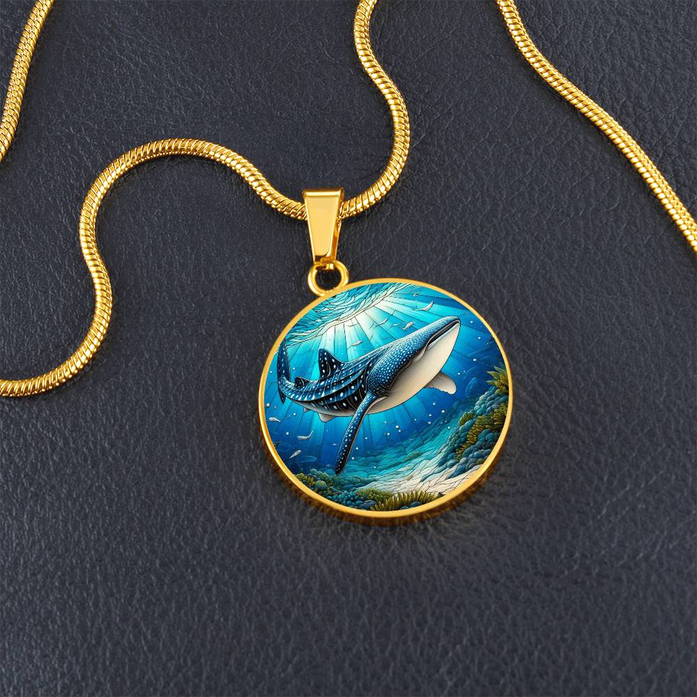 The Reef Whale Shark Circle Pendant Necklace