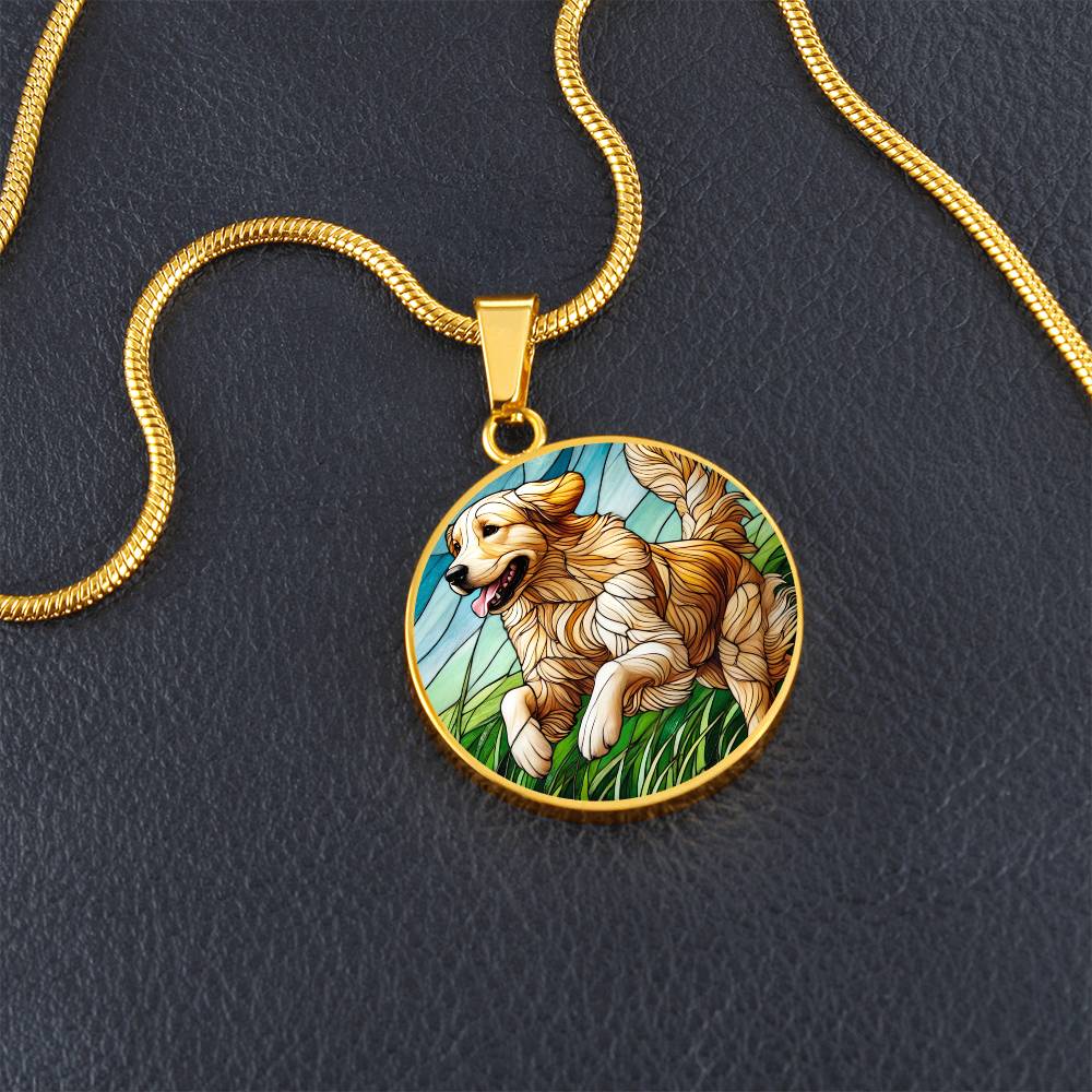 The Leaping Retriever Pendant Necklace