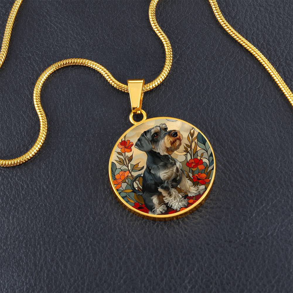 The Floral Schnauzer Pendant Necklace