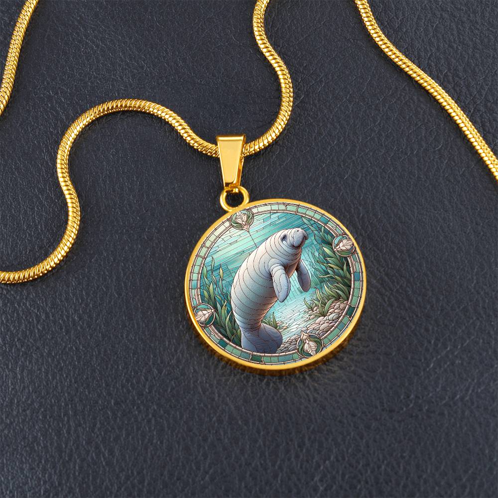 The Manatee Circle Pendant Necklace