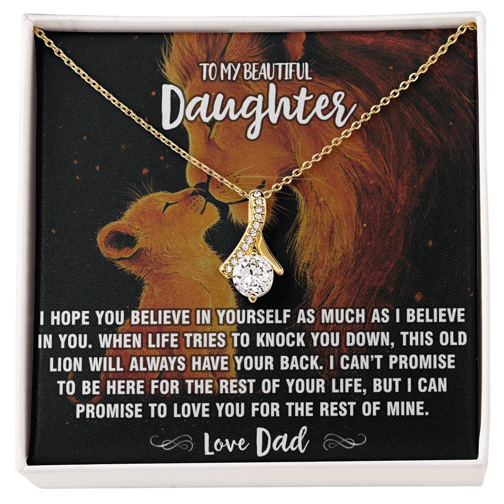 Dad To Daughter - Lion Have Your Back Pendant Necklace