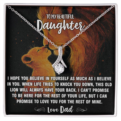 Dad To Daughter - Lion Have Your Back Pendant Necklace