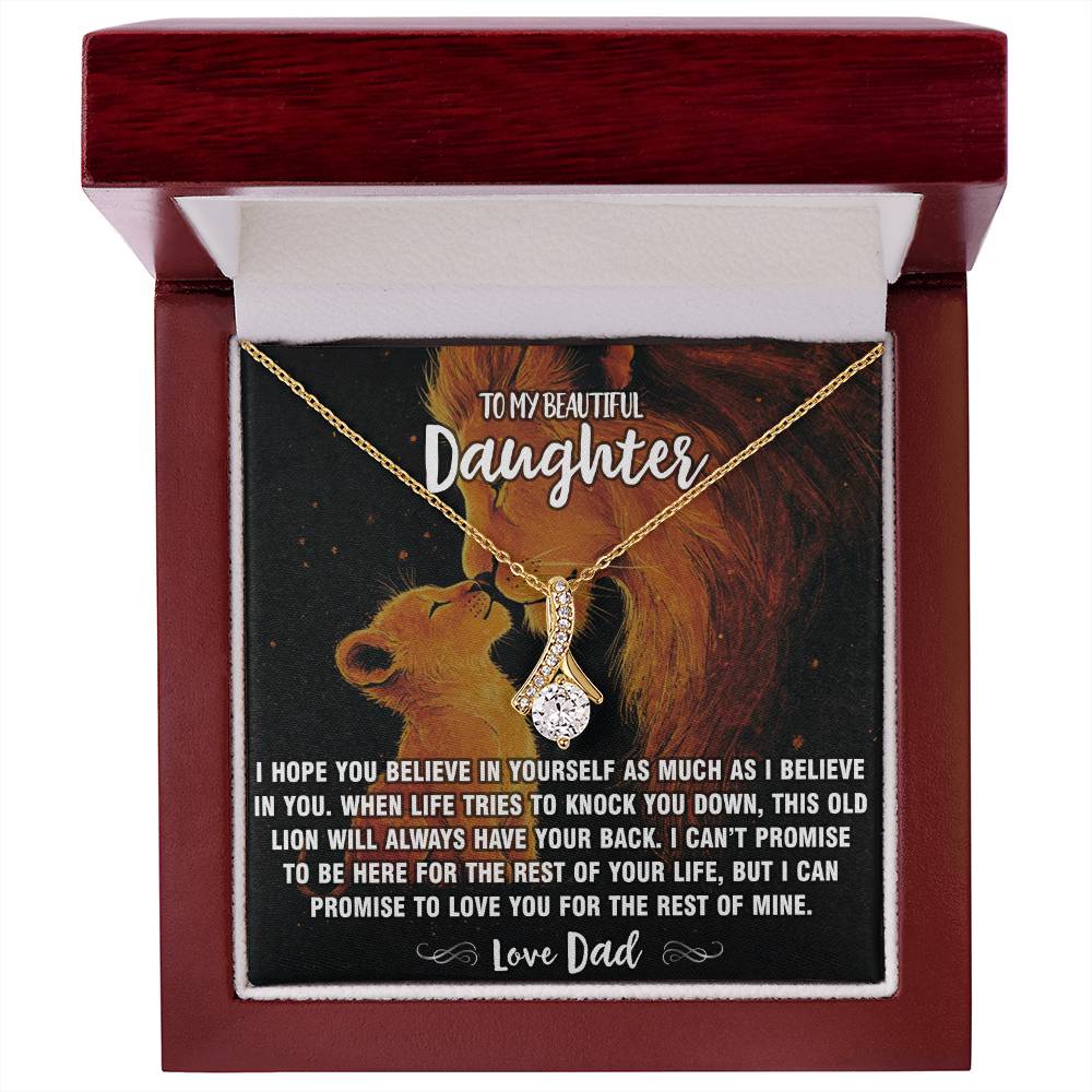 Dad To Daughter - Lion Have Your Back Pendant Necklace