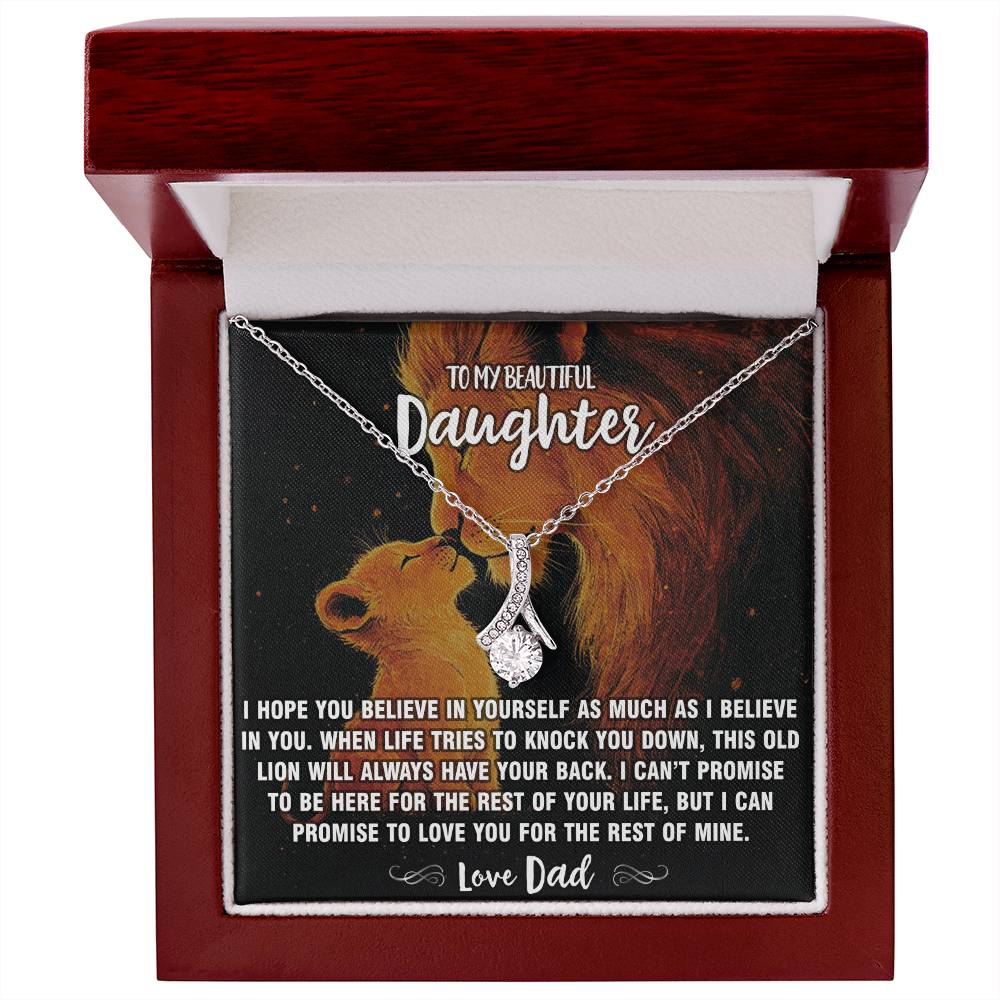 Dad To Daughter - Lion Have Your Back Pendant Necklace