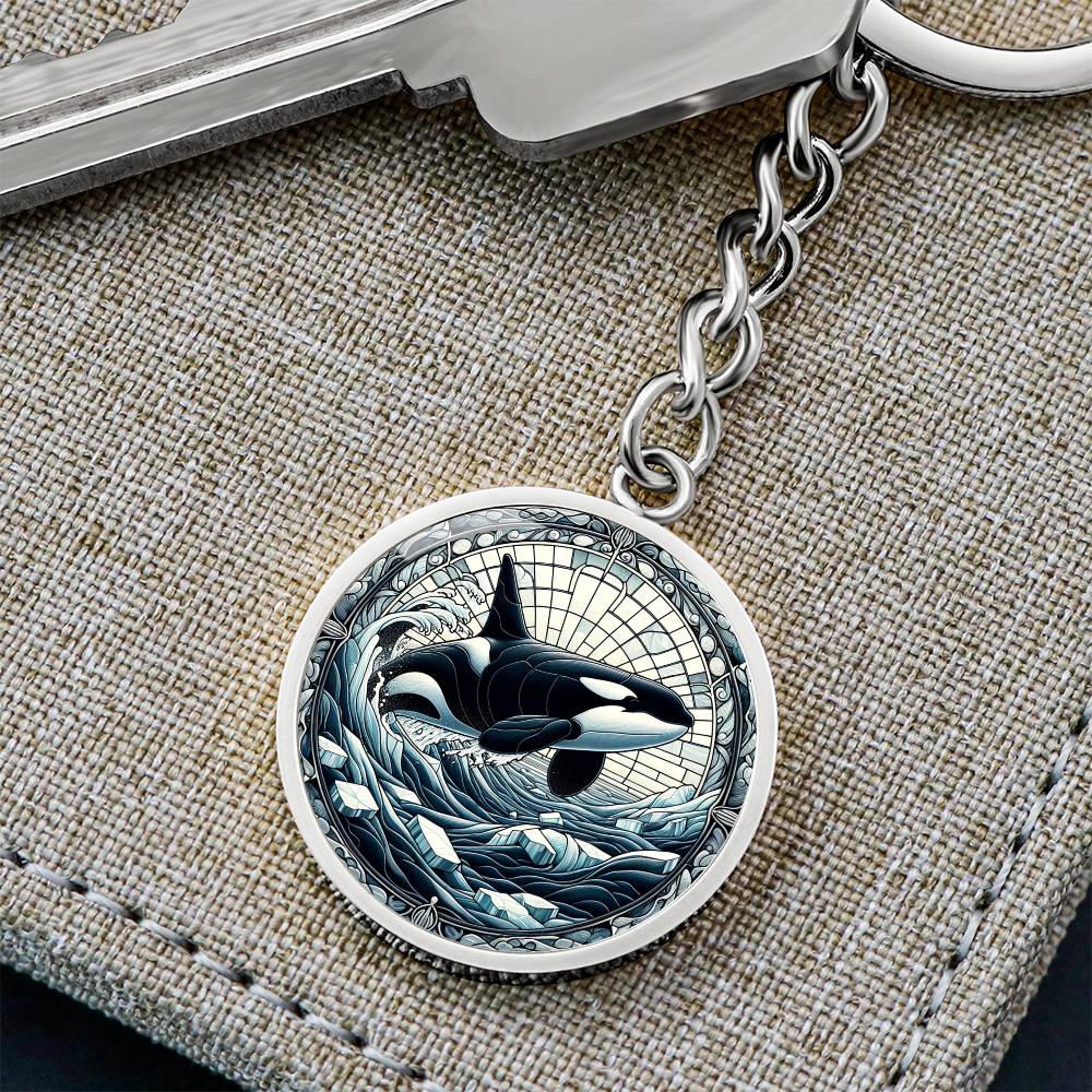 The Orca Circle Pendant Keychain