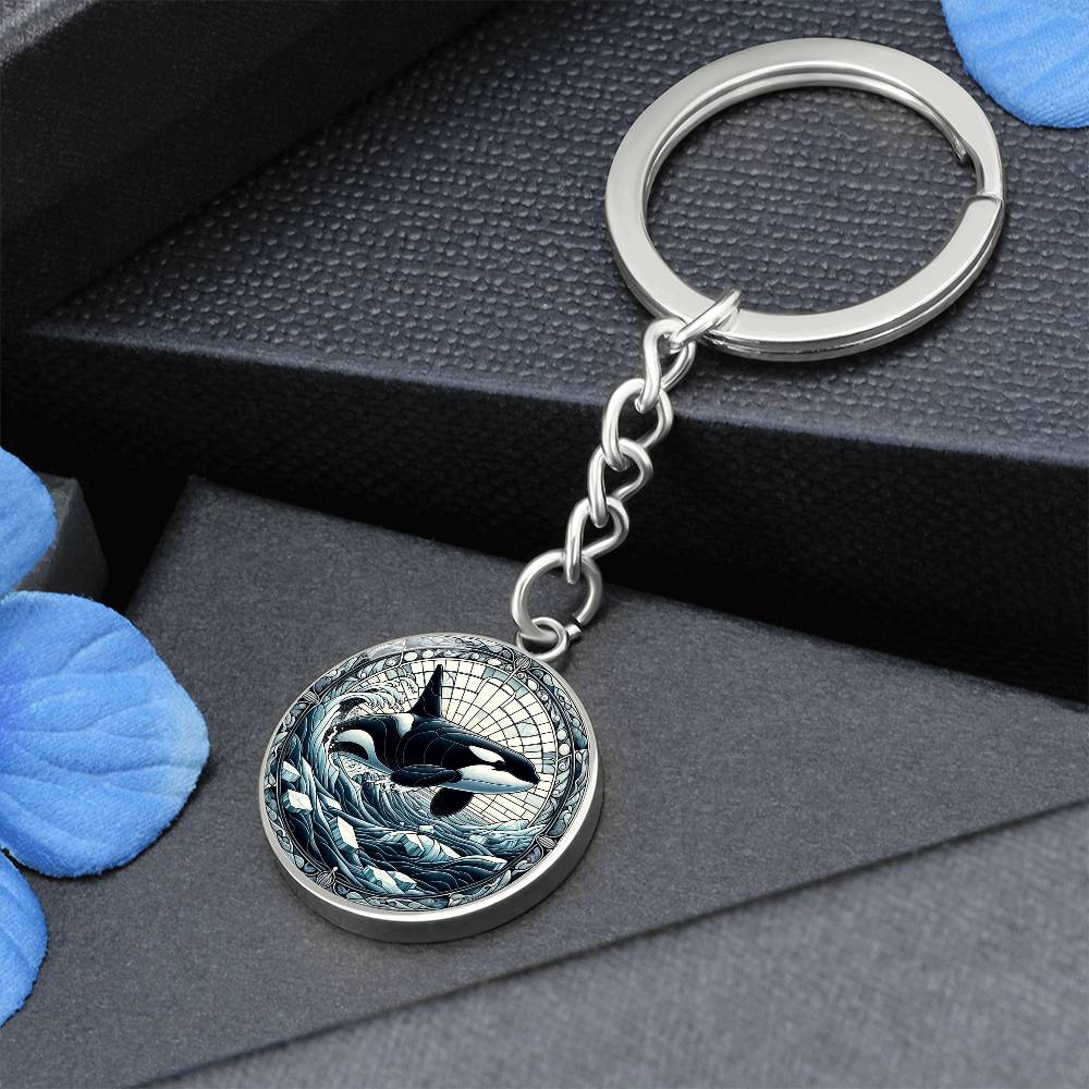 The Orca Circle Pendant Keychain