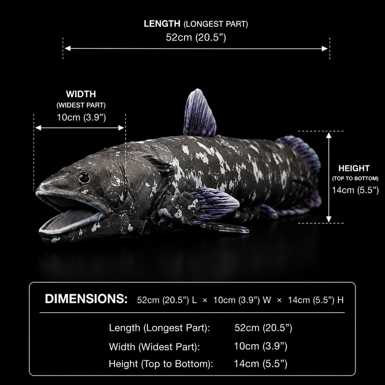 Coelacanth Fish Soft Stuffed Plush Toy