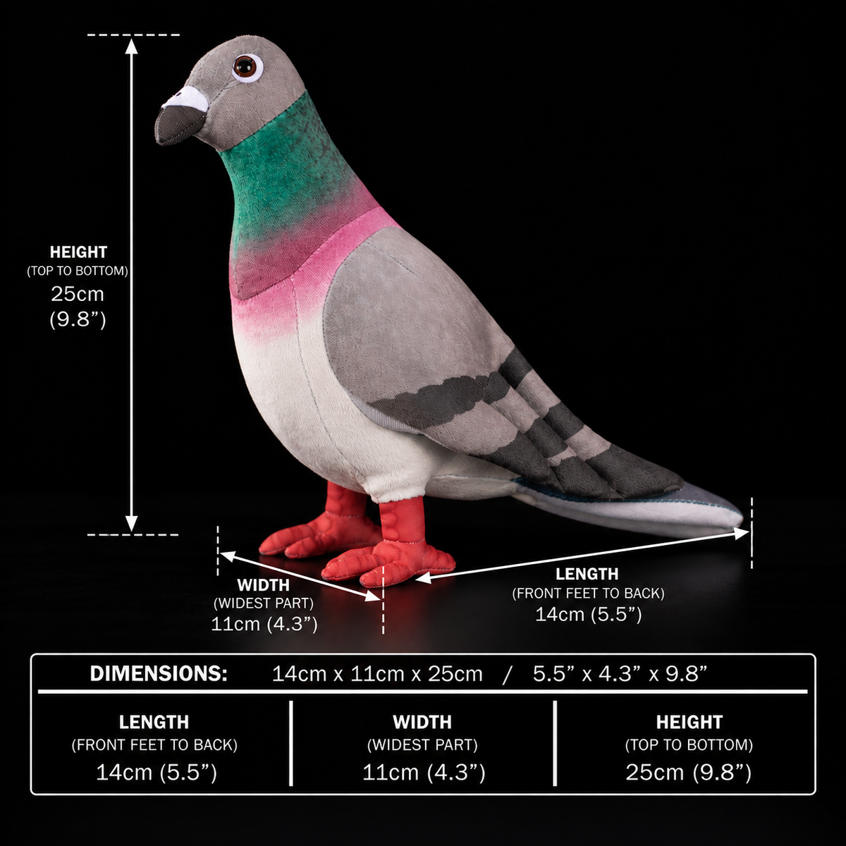 Common Pigeon Bird Soft Stuffed Plush Toy