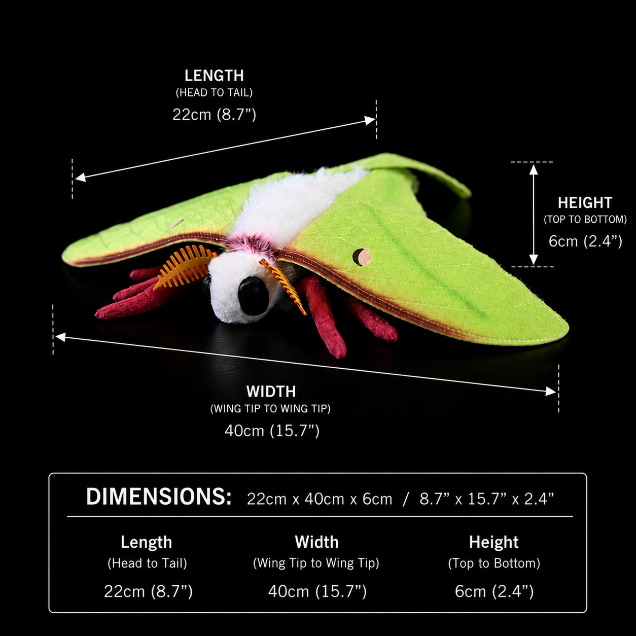 Indian Moon Moth Soft Stuffed Plush Toy