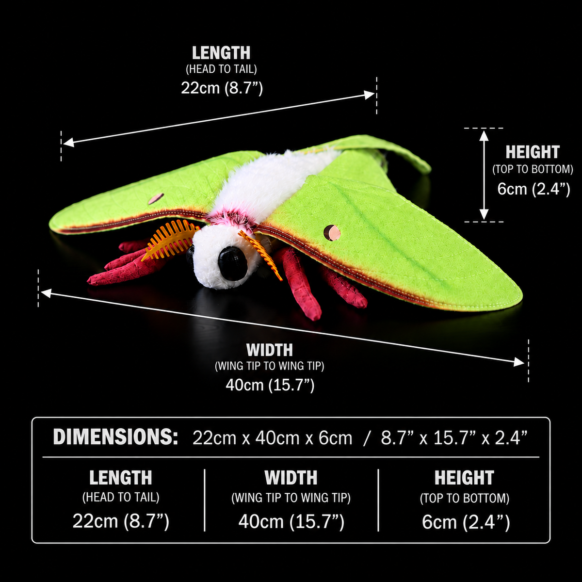 Indian Moon Moth Soft Stuffed Plush Toy