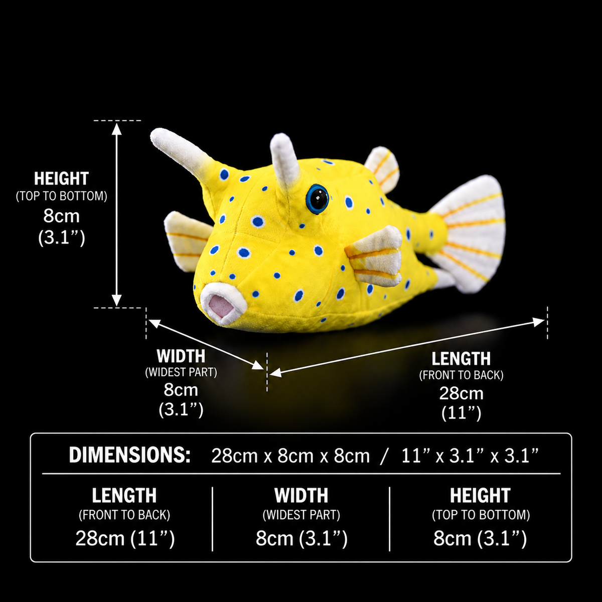 Longhorn Cowfish Soft Stuffed Plush Toy