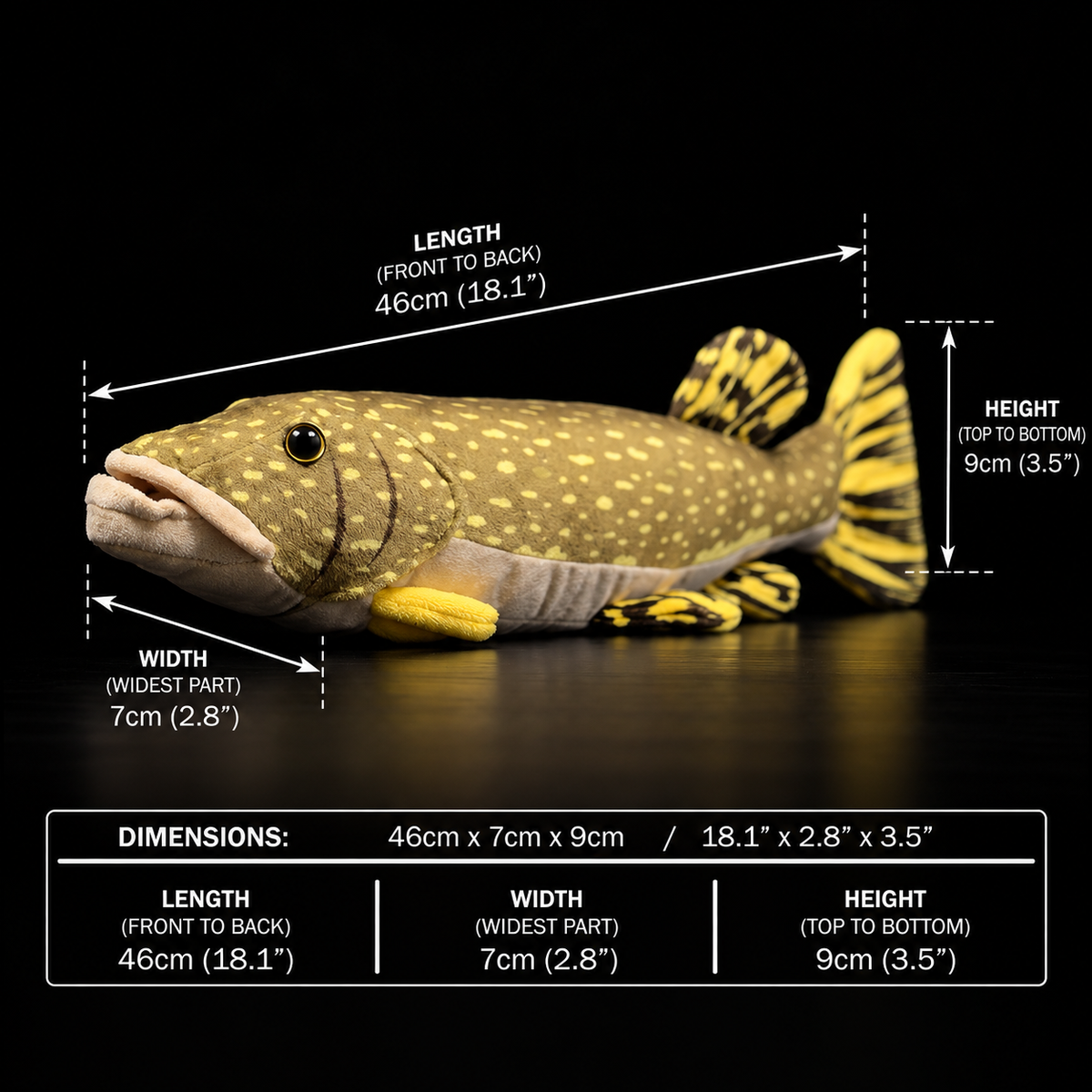 Northern Pike Fish Soft Stuffed Plush Toy