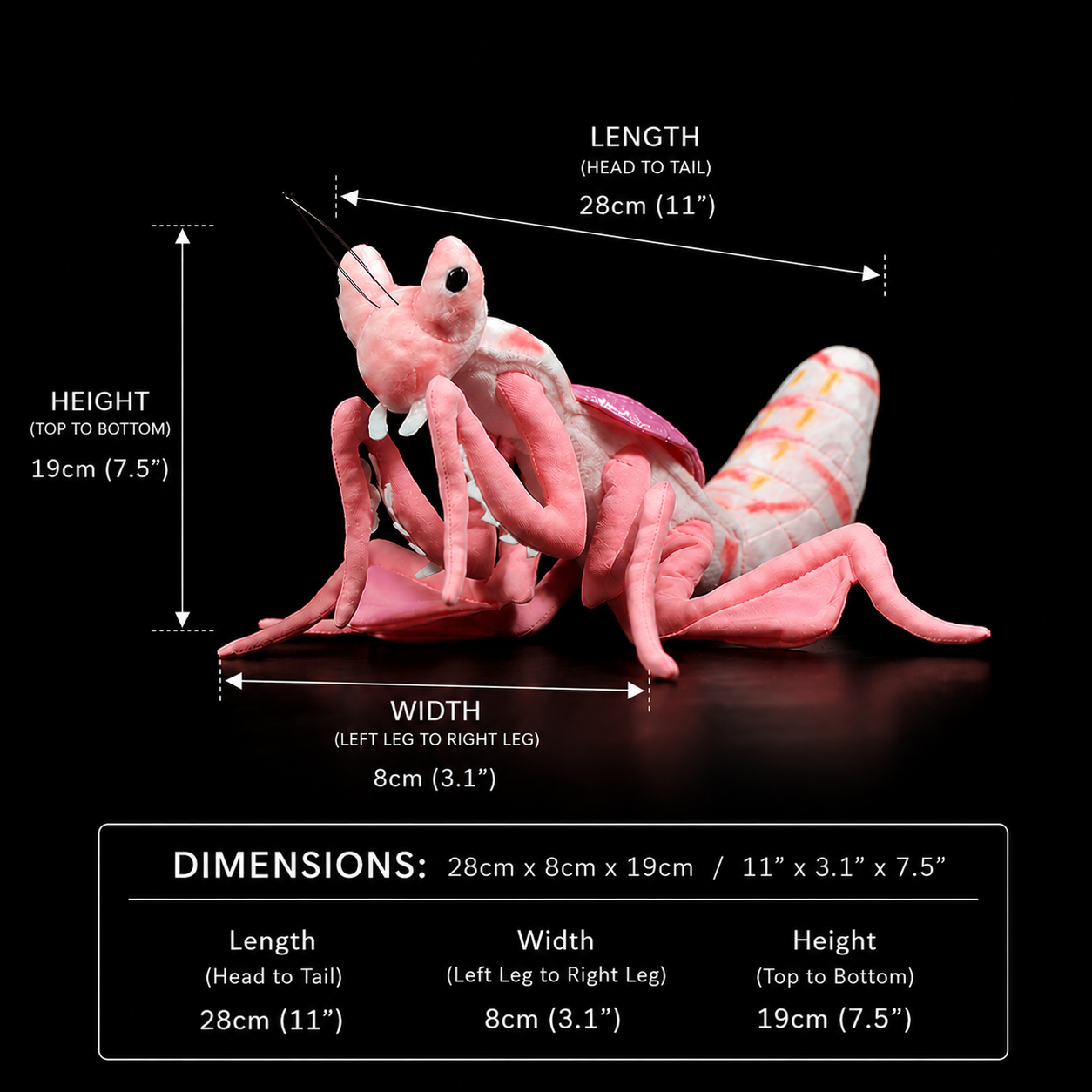 Měkká vycpaná plyšová hračka Pink Orchid Mantis