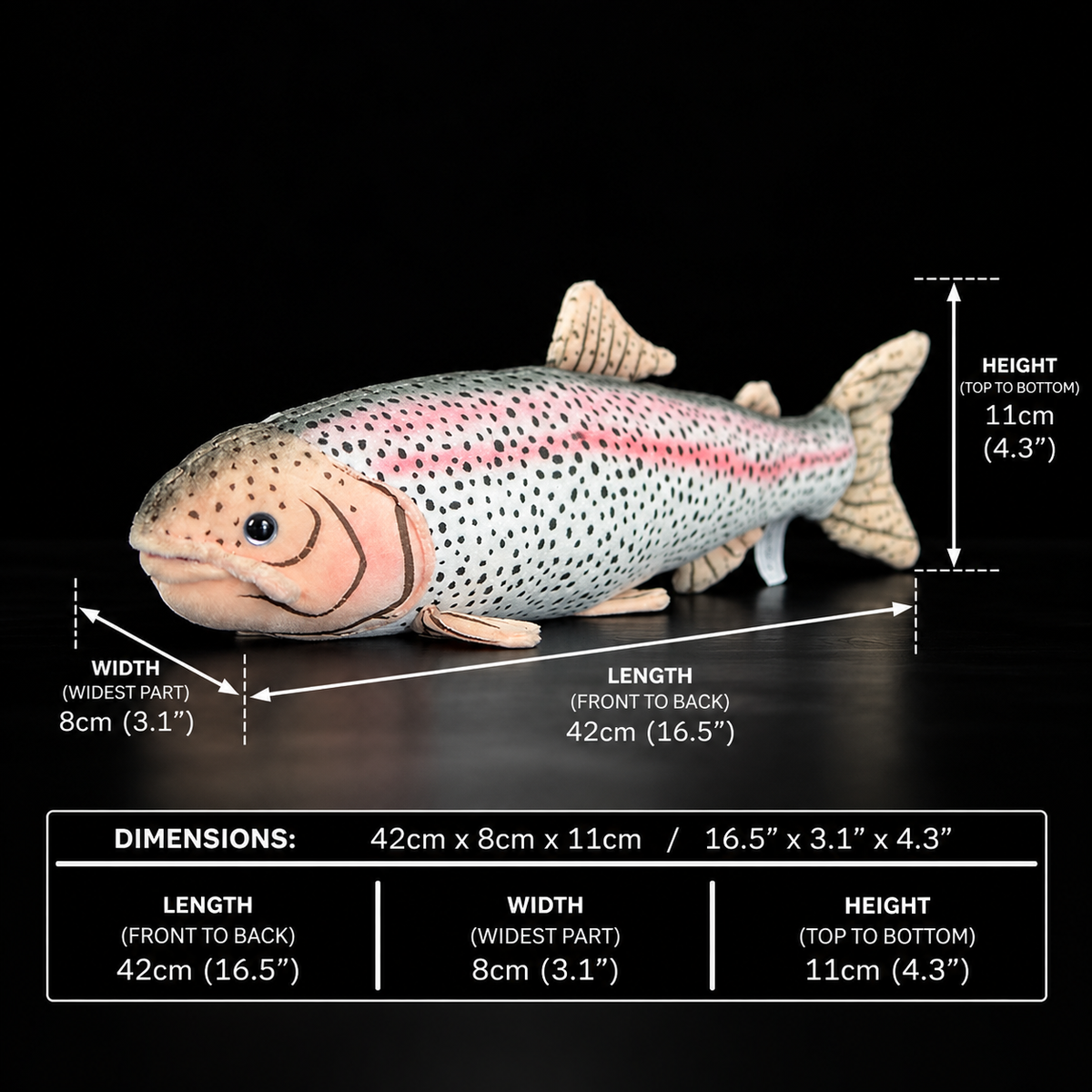 Rainbow Trout Fish Soft Stuffed Plush Toy