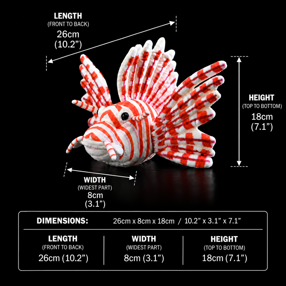 Red Lionfish Soft Stuffed Plush Toy