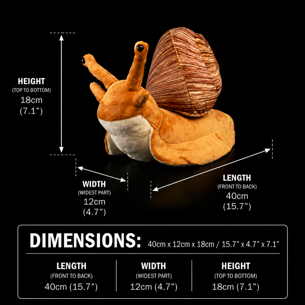 Weiches Plüschtier Schnecke