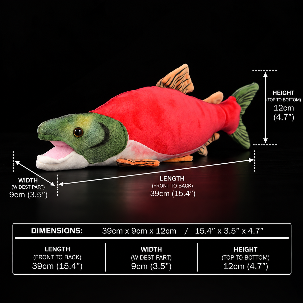 Sockeye Salmon Fish Soft Stuffed Plush Toy