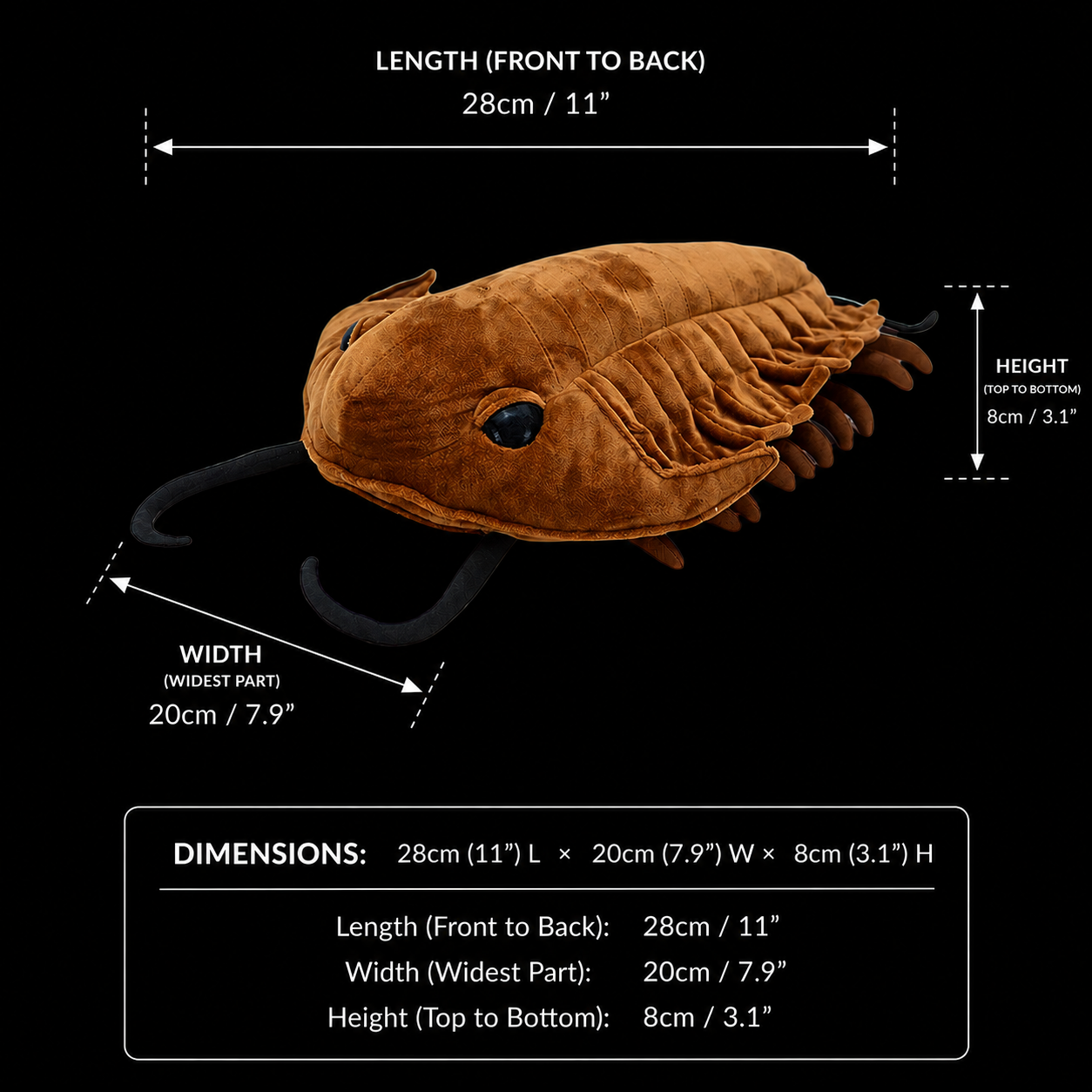 Trilobite Arthropod Soft Stuffed Plush Toy