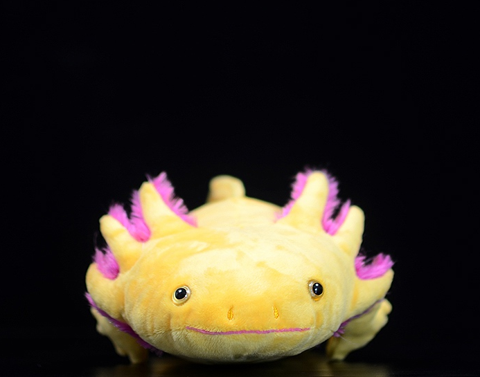 Brinquedo de pelúcia macio de pelúcia axolotl amarelo