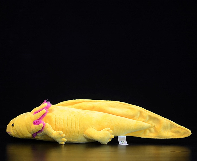 Brinquedo de pelúcia macio de pelúcia axolotl amarelo