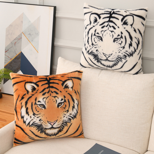 Tiger Head Faces Soft Stuffed Plush Pillow Cushion