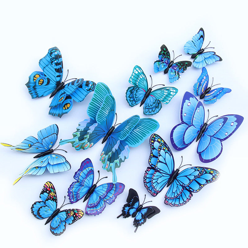 3D Butterfly Wall Decor Magnetic/Adhesive Sticker Decals (12 Pack)