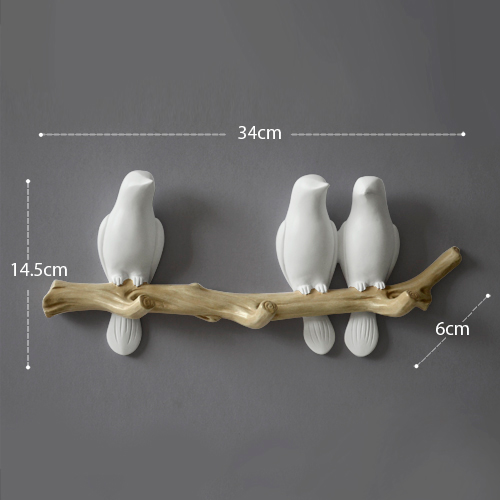 European Style Sitting Birds Living Room Wall Hanger