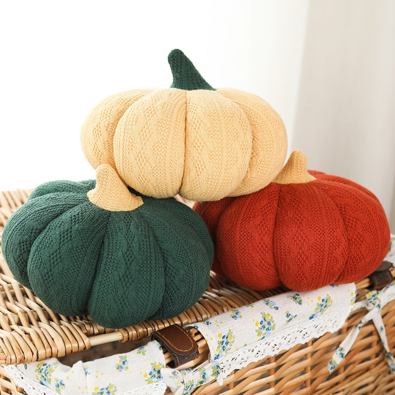 Pumpkin Pillow Stuffed Wool Cushion Decor Toy